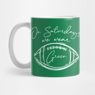 On Saturdays We Wear Green // Vintage School Spirit // Go Green Script Mug